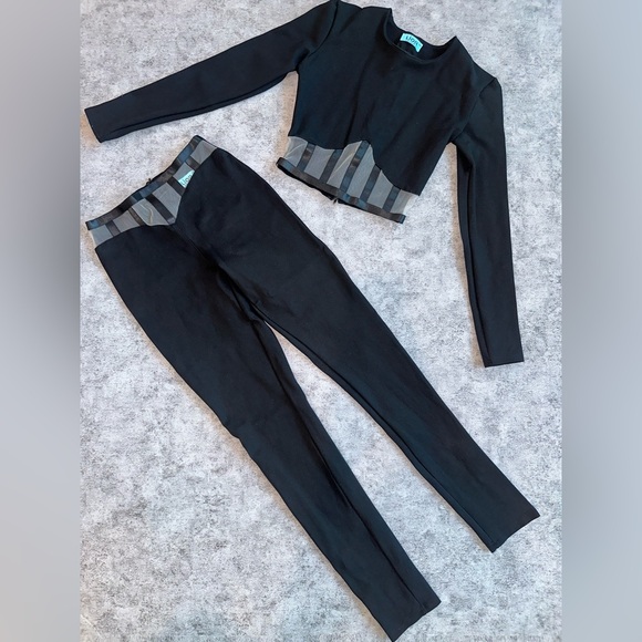 Lior Black Mesh Panel Two-Piece Set - Size XS - Picture 2 of 6